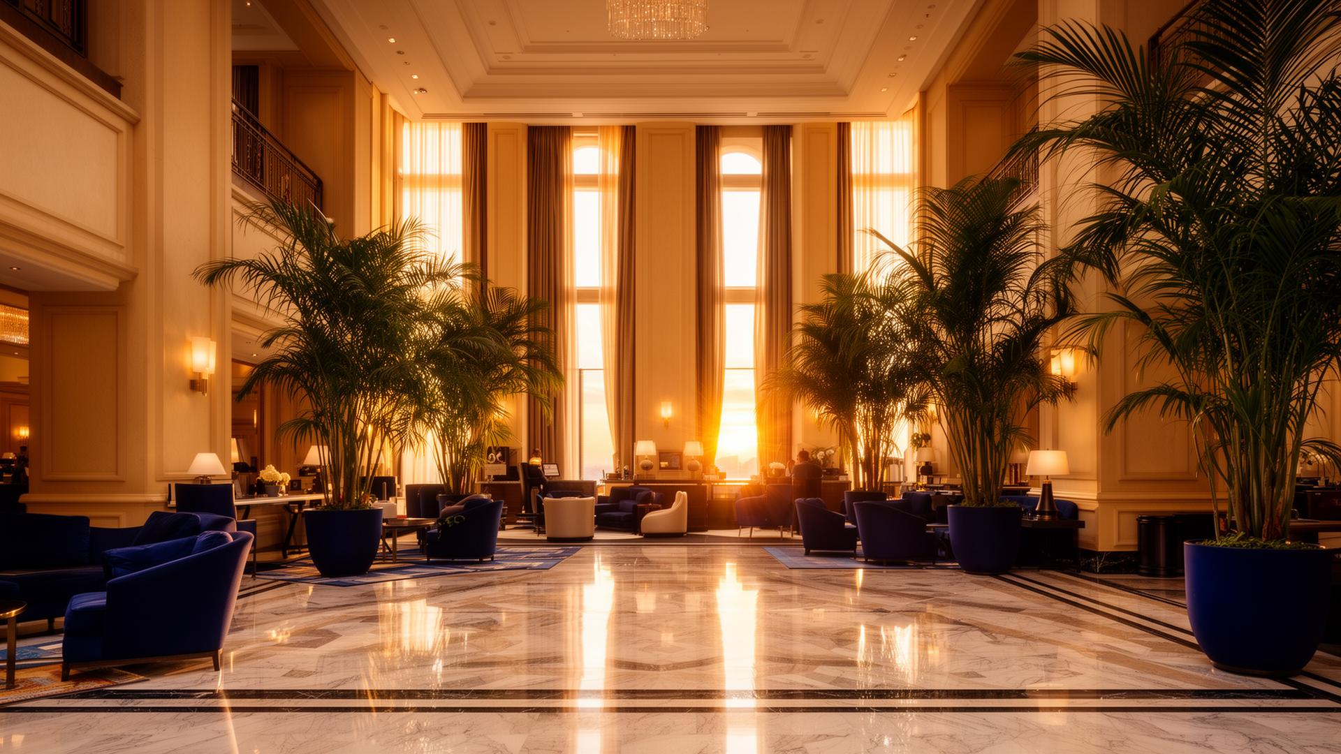Luxury hotel lobby